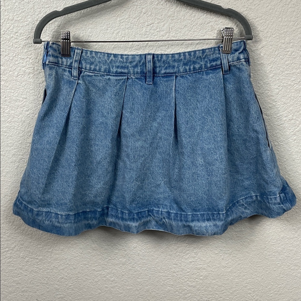 New Show Me Your Mumu Lohan Mini Skirt Skort Ozone Indigo Denim Sz L - Picture 6 of 16
